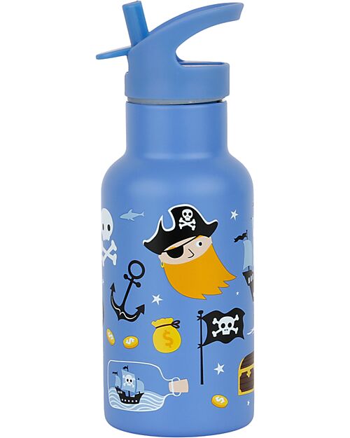 A Little Lovely Company Stainless Steel Drink Bottle - 350ml - Pirates Non-Thermal Water Bottles