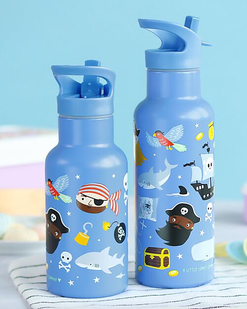 A Little Lovely Company Stainless Steel Drink Bottle - 350ml - Pirates Thermos Bottles