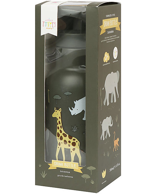 A Little Lovely Company Stainless Steel Drink Bottle - 350ml - Savana Thermos Bottles