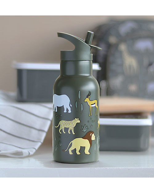 A Little Lovely Company Stainless Steel Drink Bottle - 350ml - Savana Thermos Bottles