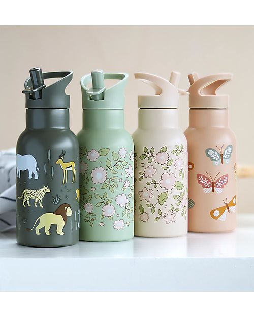 A Little Lovely Company Stainless Steel Drink Bottle - 350ml - Savana Thermos Bottles