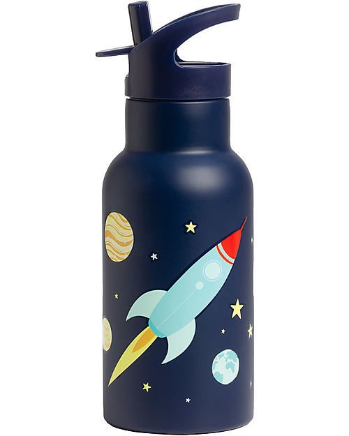 A Little Lovely Company Stainless Steel Drink Bottle - 350ml - Space Thermos Bottles
