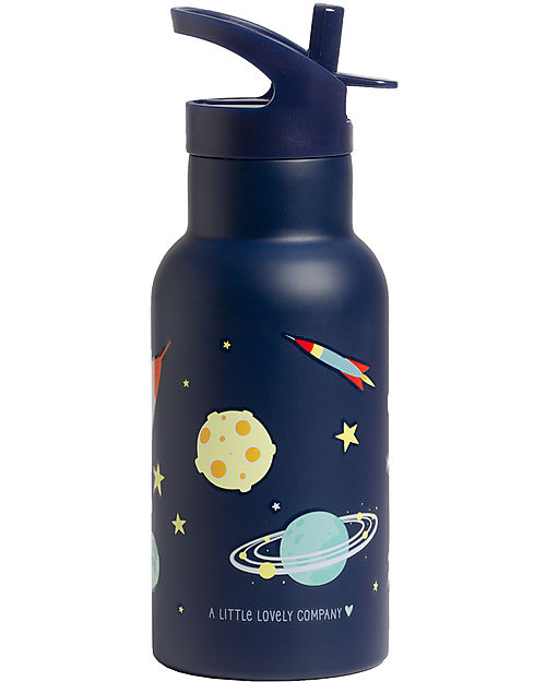 A Little Lovely Company Stainless Steel Drink Bottle - 350ml - Space Thermos Bottles