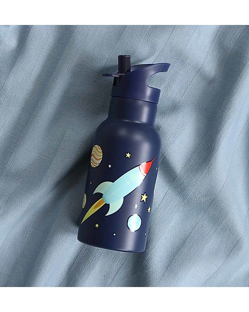 A Little Lovely Company Stainless Steel Drink Bottle - 350ml - Space Thermos Bottles