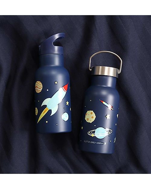 A Little Lovely Company Stainless Steel Drink Bottle - 350ml - Space Thermos Bottles
