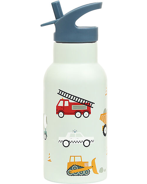 A Little Lovely Company Stainless Steel Drink Bottle - 350ml - Vehicles Thermos Bottles