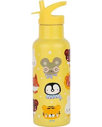 A Little Lovely Company Stainless Steel Drink Bottle - 500 ml - Animal Friends Non-Thermal Water Bottles
