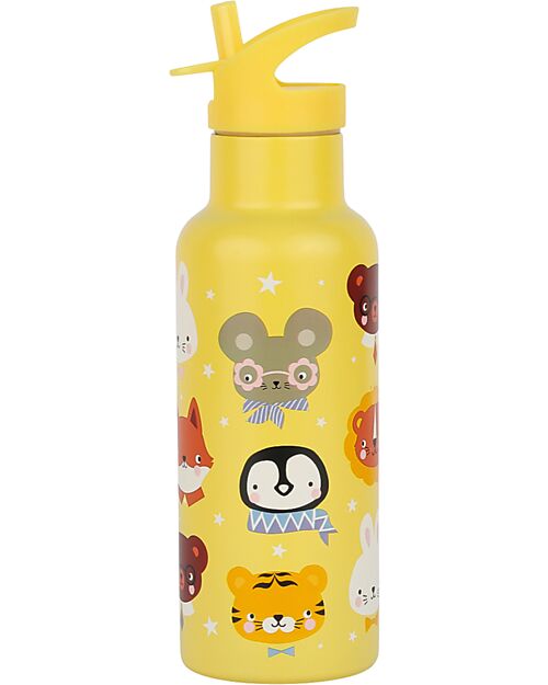 A Little Lovely Company Stainless Steel Drink Bottle - 500 ml - Animal Friends Thermos Bottles