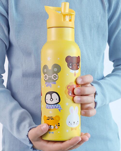 A Little Lovely Company Stainless Steel Drink Bottle - 500 ml - Animal Friends Thermos Bottles