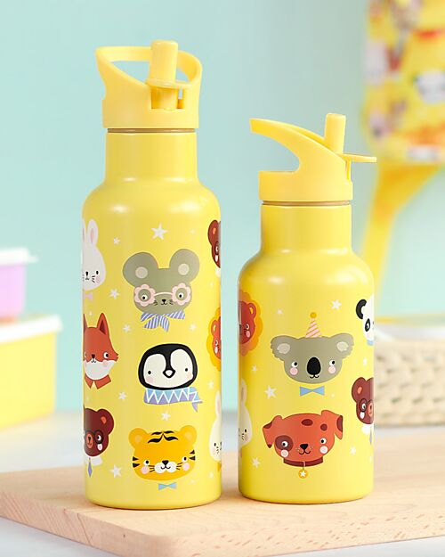 A Little Lovely Company Stainless Steel Drink Bottle - 500 ml - Animal Friends Thermos Bottles
