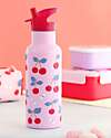A Little Lovely Company Stainless Steel Drink Bottle - 500 ml - Cherries Non-Thermal Water Bottles