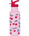 A Little Lovely Company Stainless Steel Drink Bottle - 500 ml - Cherries Non-Thermal Water Bottles