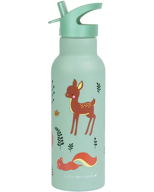 A Little Lovely Company Stainless Steel Drink Bottle - 500 ml - Forest Friends Thermos Bottles