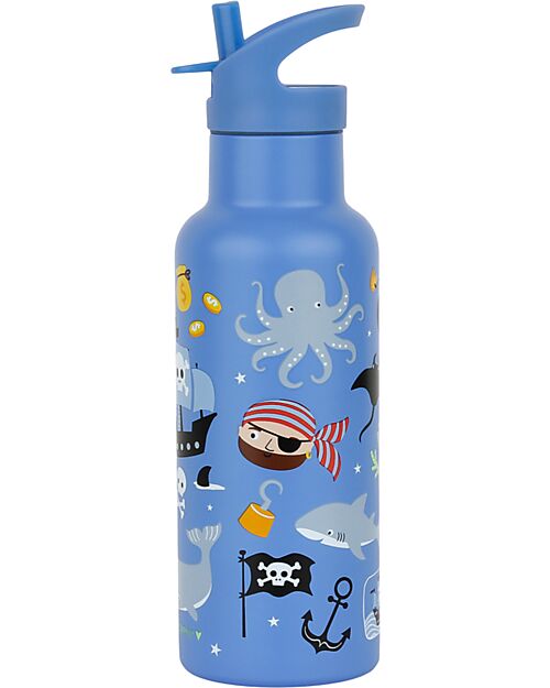 A Little Lovely Company Stainless Steel Drink Bottle - 500 ml - Pirates Non-Thermal Water Bottles