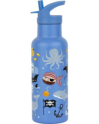 A Little Lovely Company Stainless Steel Drink Bottle - 500 ml - Pirates Non-Thermal Water Bottles