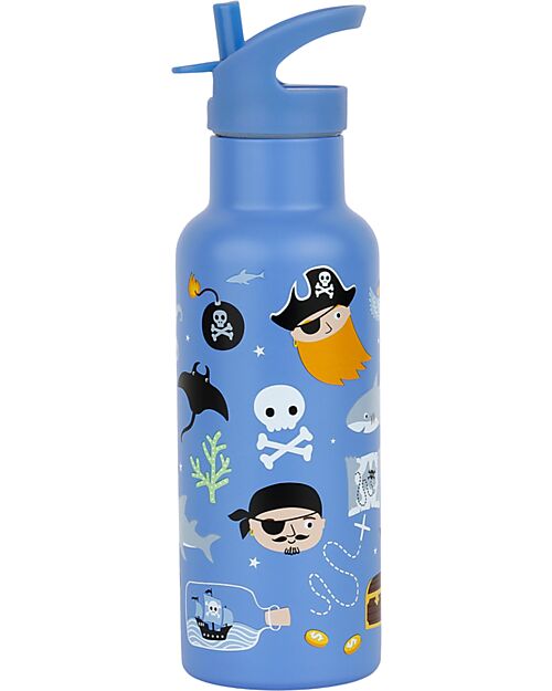 A Little Lovely Company Stainless Steel Drink Bottle - 500 ml - Pirates Non-Thermal Water Bottles