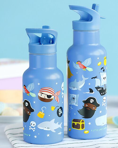 A Little Lovely Company Stainless Steel Drink Bottle - 500 ml - Pirates Thermos Bottles