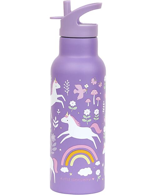 A Little Lovely Company Stainless Steel Drink Bottle - 500 ml - Unicorn Dreams Thermos Bottles