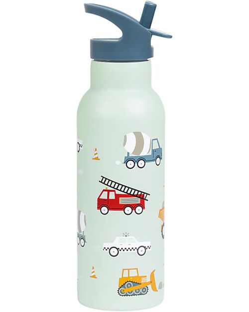 A Little Lovely Company Stainless Steel Drink Bottle - 500 ml - Vehicles Thermos Bottles