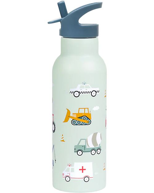 A Little Lovely Company Stainless Steel Drink Bottle - 500 ml - Vehicles Thermos Bottles