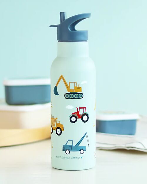A Little Lovely Company Stainless Steel Drink Bottle - 500 ml - Vehicles Thermos Bottles