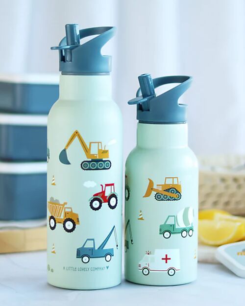 A Little Lovely Company Stainless Steel Drink Bottle - 500 ml - Vehicles Thermos Bottles