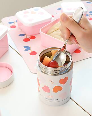 A Little Lovely Company Stainless Steel Food Holder Thermos - 300 ml - Hearts Thermal Containers