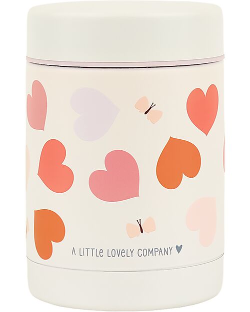 A Little Lovely Company Stainless Steel Food Holder Thermos - 300 ml - Hearts Thermos Bottles