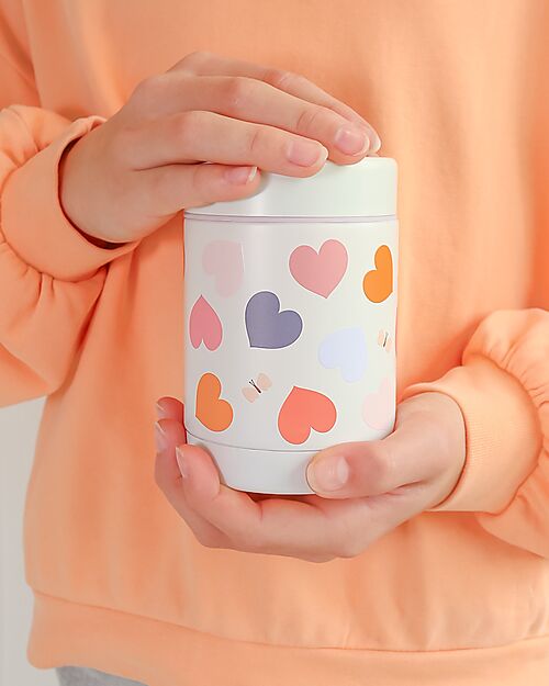 A Little Lovely Company Stainless Steel Food Holder Thermos - 300 ml - Hearts Thermos Bottles