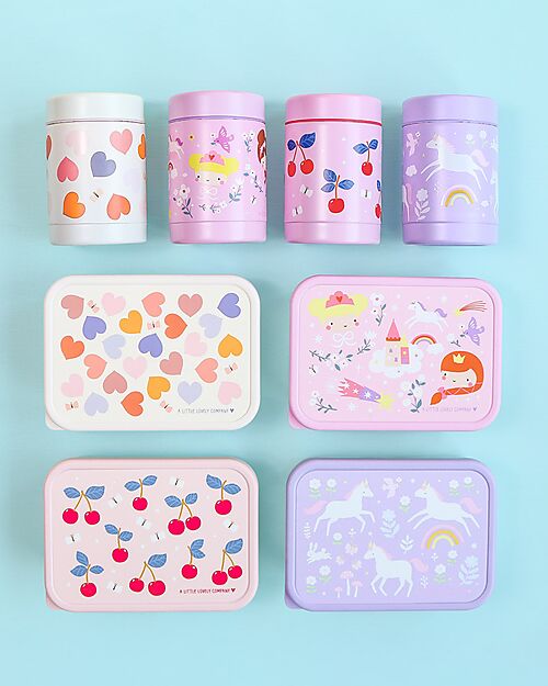 A Little Lovely Company Stainless Steel Food Holder Thermos - 300 ml - Hearts Thermos Bottles