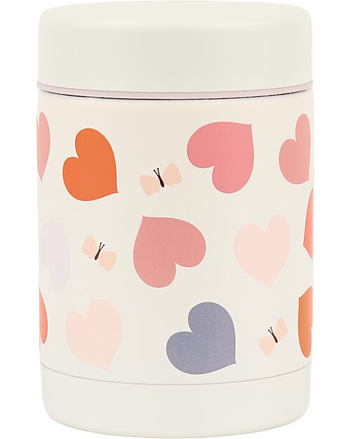 A Little Lovely Company Stainless Steel Food Holder Thermos - 300 ml - Hearts Thermos Bottles