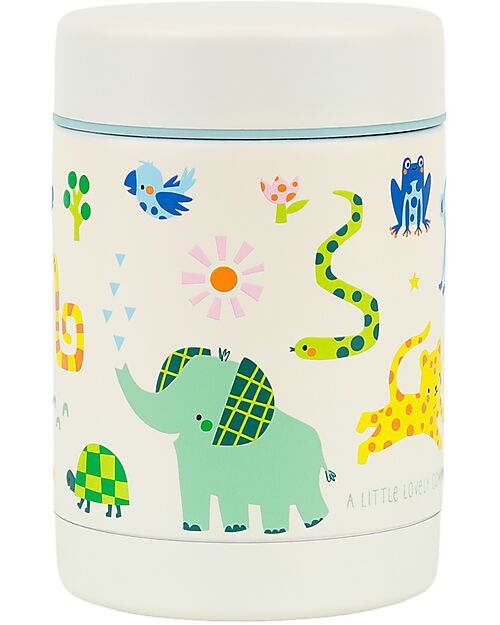 A Little Lovely Company Stainless Steel Food Holder Thermos - 300 ml - Jungle Thermal Containers