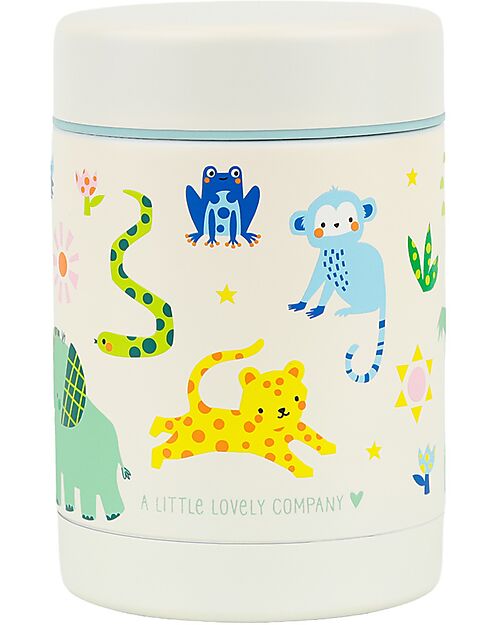 A Little Lovely Company Stainless Steel Food Holder Thermos - 300 ml - Jungle Thermal Containers