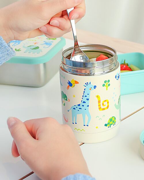 A Little Lovely Company Stainless Steel Food Holder Thermos - 300 ml - Jungle Thermal Containers
