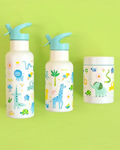 A Little Lovely Company Stainless Steel Food Holder Thermos - 300 ml - Jungle Thermal Containers