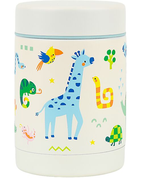 A Little Lovely Company Stainless Steel Food Holder Thermos - 300 ml - Jungle Thermal Containers