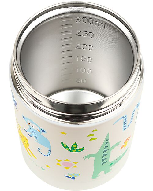 A Little Lovely Company Stainless Steel Food Holder Thermos - 300 ml - Jungle Thermos Bottles