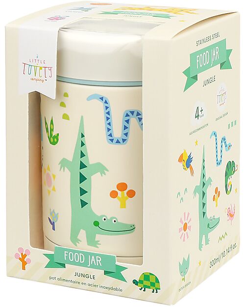 A Little Lovely Company Stainless Steel Food Holder Thermos - 300 ml - Jungle Thermos Bottles
