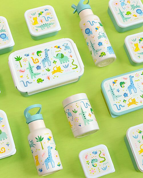 A Little Lovely Company Stainless Steel Food Holder Thermos - 300 ml - Jungle Thermos Bottles