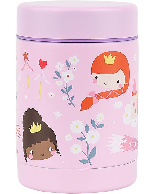 A Little Lovely Company Stainless Steel Food Holder Thermos - 300 ml - Princesses Thermal Containers