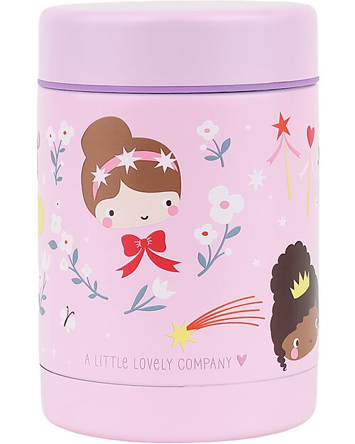 A Little Lovely Company Stainless Steel Food Holder Thermos - 300 ml - Princesses Thermal Containers