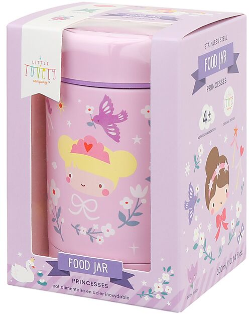 A Little Lovely Company Stainless Steel Food Holder Thermos - 300 ml - Princesses Thermal Containers