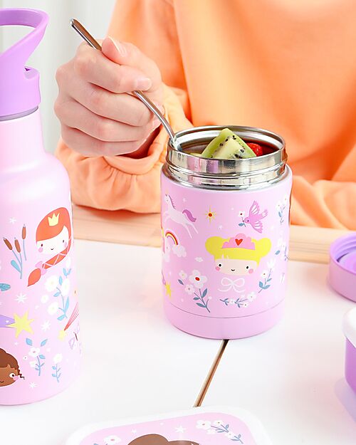 A Little Lovely Company Stainless Steel Food Holder Thermos - 300 ml - Princesses Thermal Containers