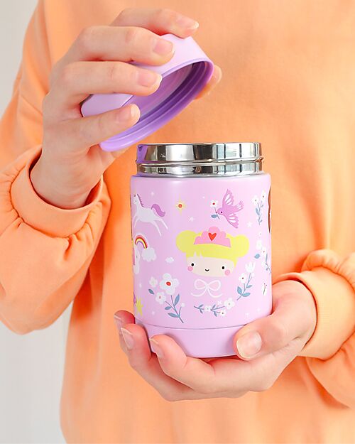 A Little Lovely Company Stainless Steel Food Holder Thermos - 300 ml - Princesses Thermal Containers