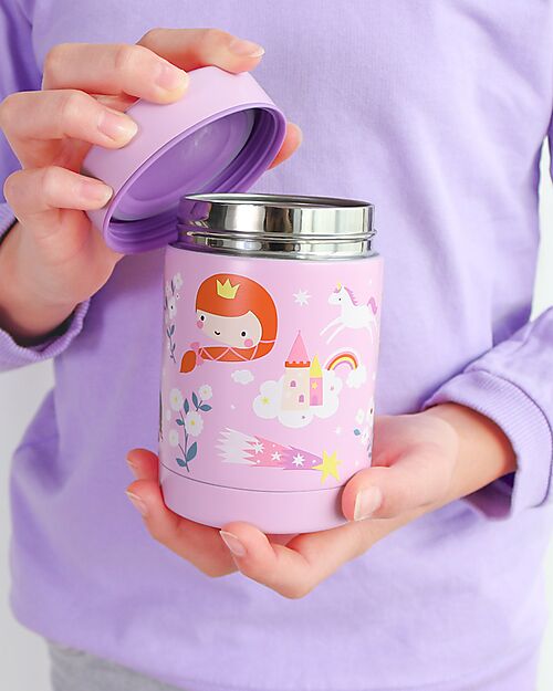 A Little Lovely Company Stainless Steel Food Holder Thermos - 300 ml - Princesses Thermal Containers