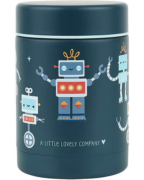 A Little Lovely Company Stainless Steel Food Holder Thermos - 300 ml - Robot Thermal Containers