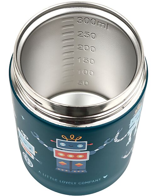 A Little Lovely Company Stainless Steel Food Holder Thermos - 300 ml - Robot Thermal Containers