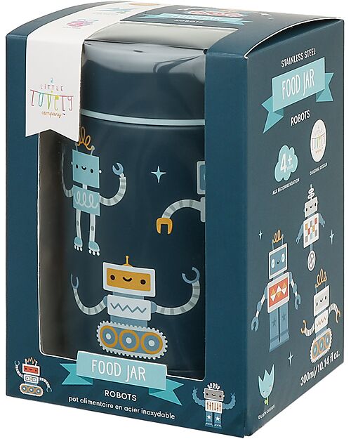 A Little Lovely Company Stainless Steel Food Holder Thermos - 300 ml - Robot Thermal Containers