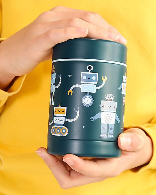 A Little Lovely Company Stainless Steel Food Holder Thermos - 300 ml - Robot Thermal Containers