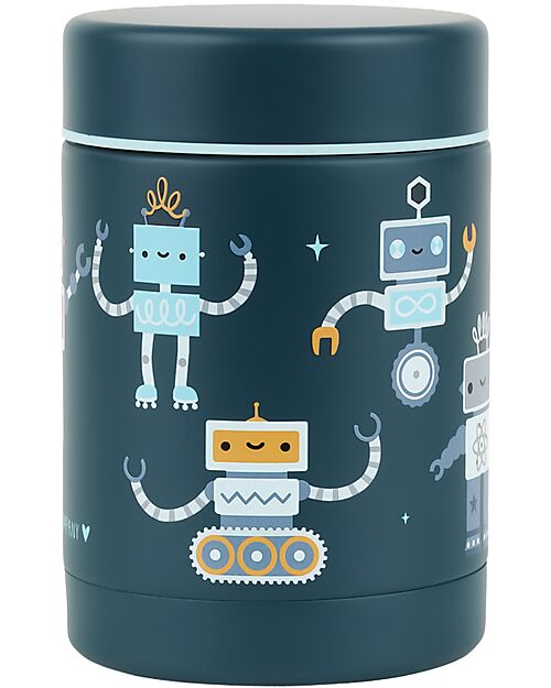 A Little Lovely Company Stainless Steel Food Holder Thermos - 300 ml - Robot Thermos Bottles